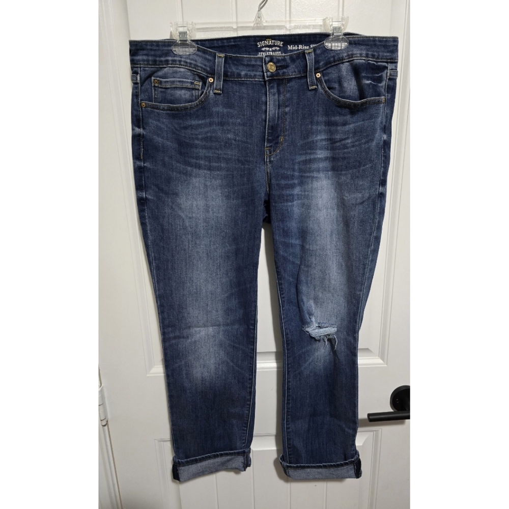 Levi's signature womens mid rise slim cuffed jeans Size 16 33